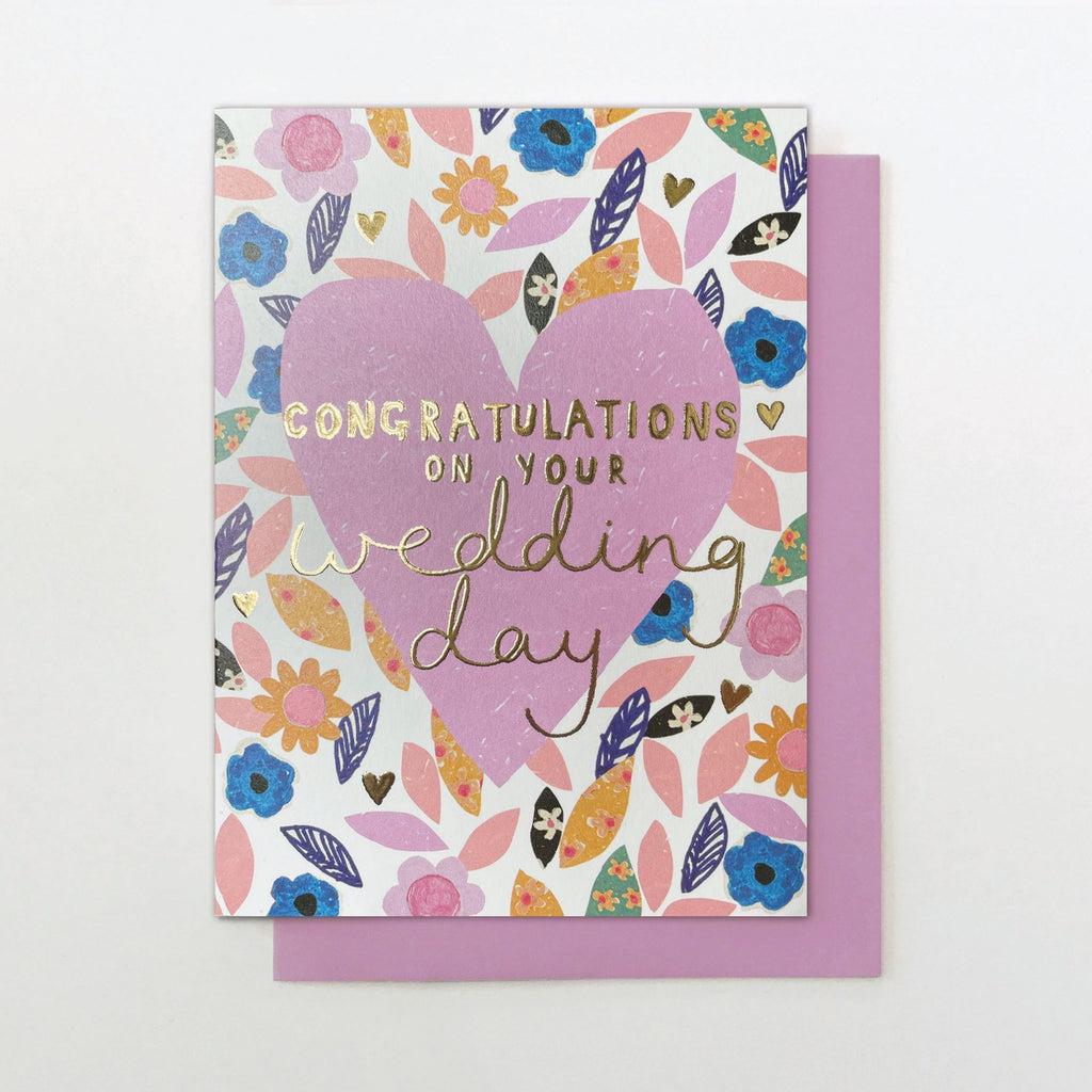 Floral Heart Wedding Card