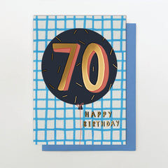Age 70 Checked Birthday Card