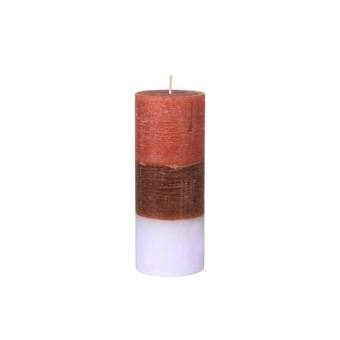 Multi-colour Pillar Candle Raspberry Lavender