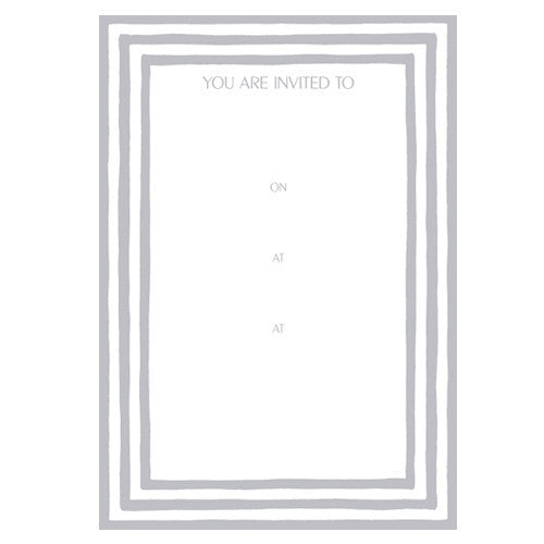 Pack of 8 Silver Striped Invitations