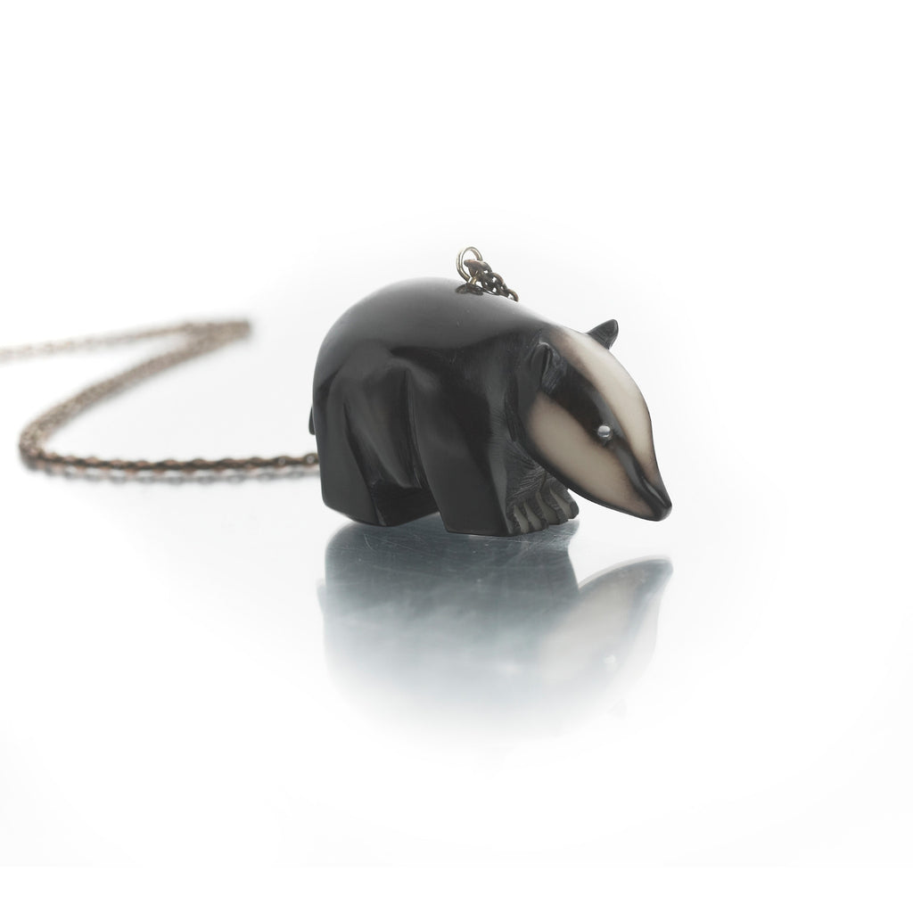 Tagua Badger Pendant
