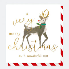 Wonderful Son Reindeer Christmas Card