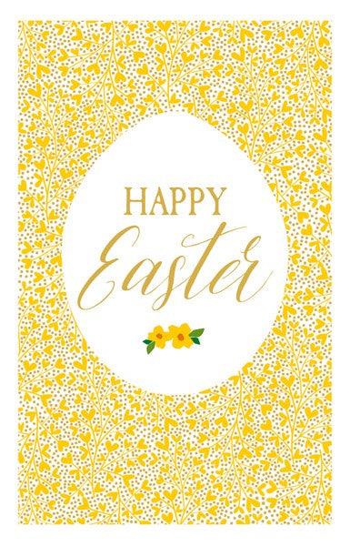Happy Easter Yellow Floral Pack of 6 Cards
