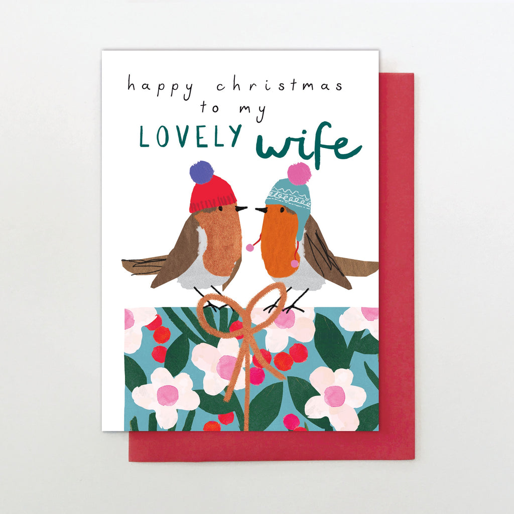 Happy Christmas to my Lovely Wife Robins Card
