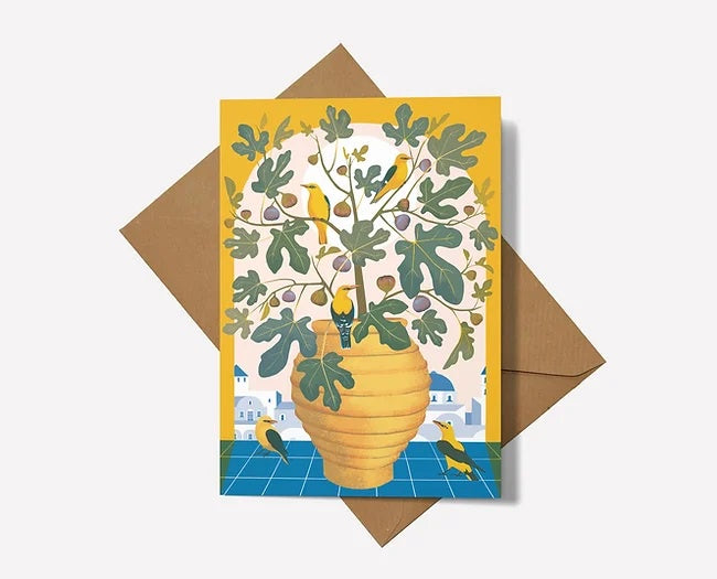 Santorini Vase & View Card