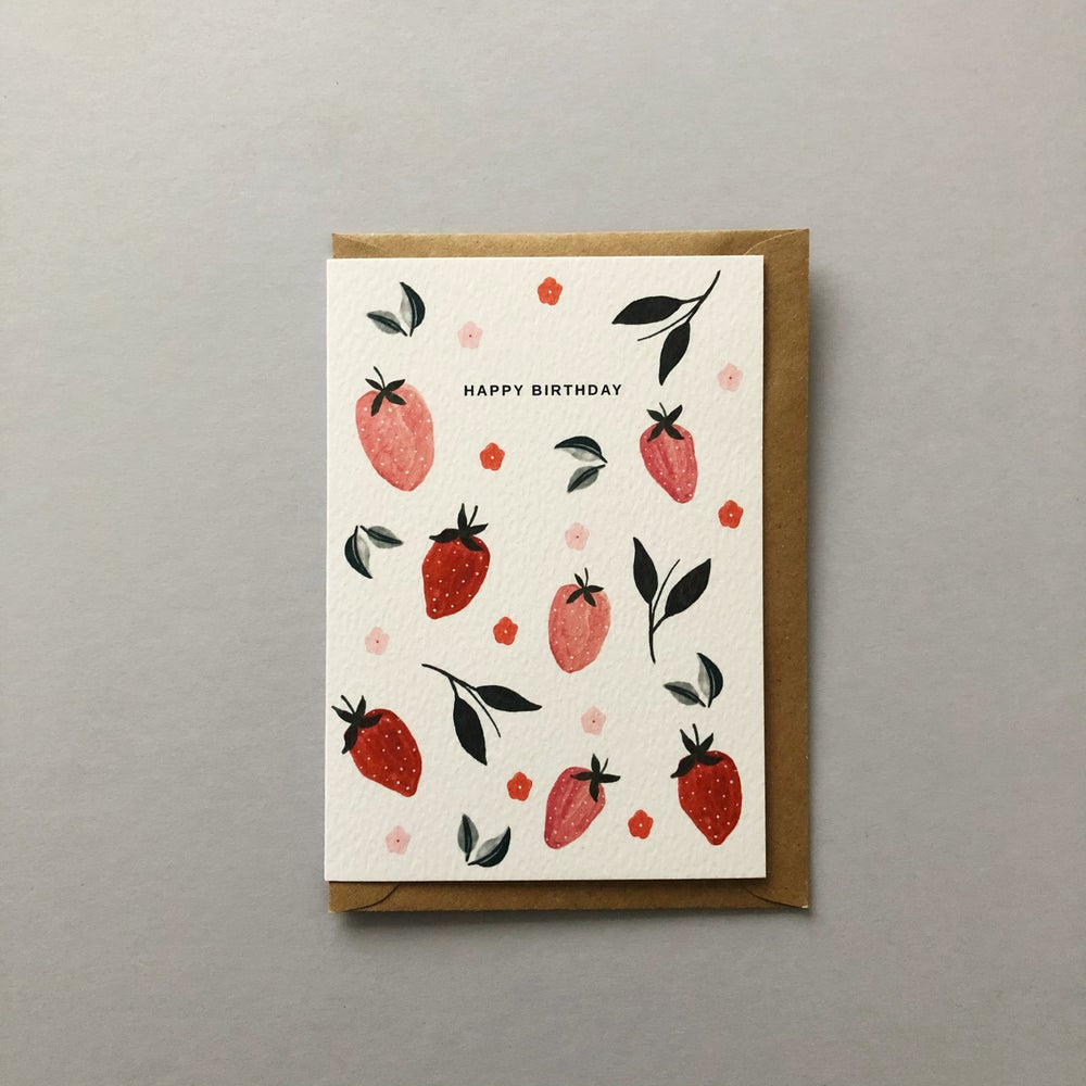 Strawberries Birthday Card