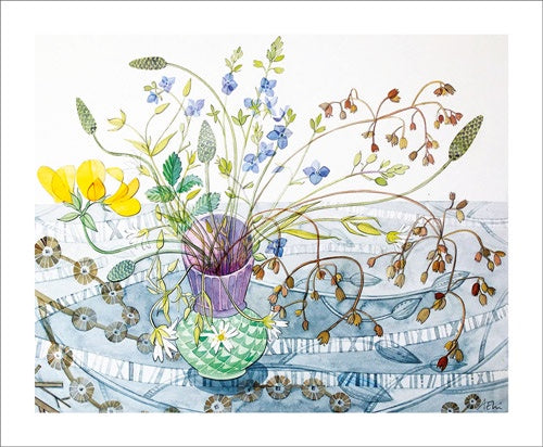 Ballindalloch Pot Watercolour By Angie Lewin Card