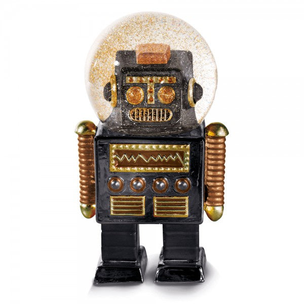 The Robot Black Snow Globe