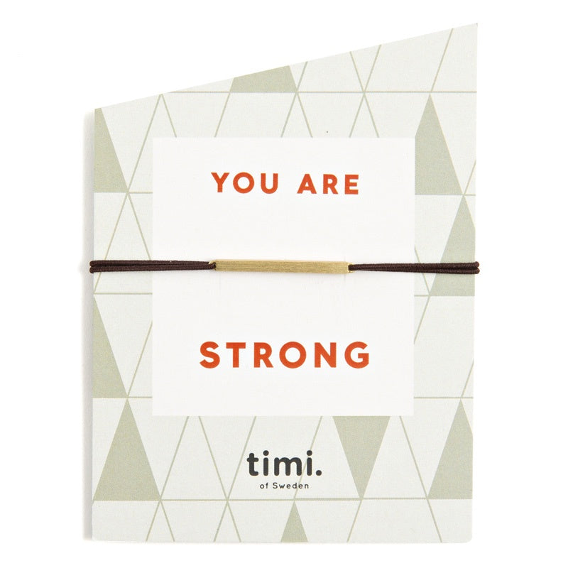 You Are Strong Bar Gold Stretch Bracelet
