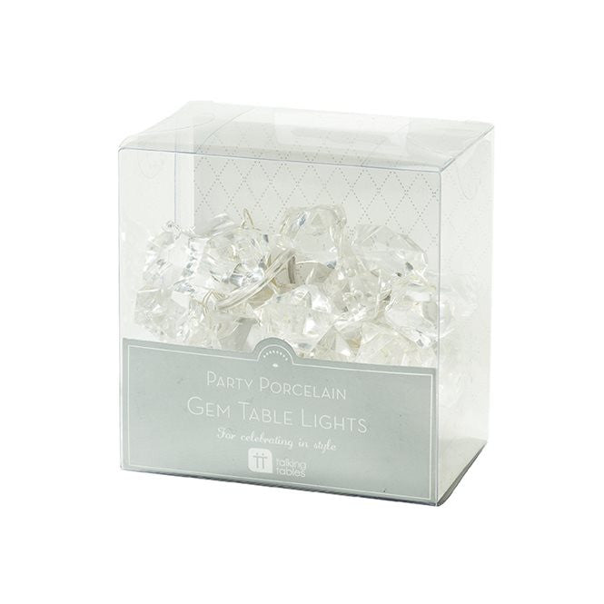Porcelain Party Silver LED Gem Lights
