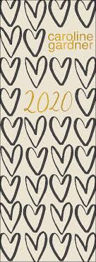 Caroline Gardner Hearts Slim Calendar 2020