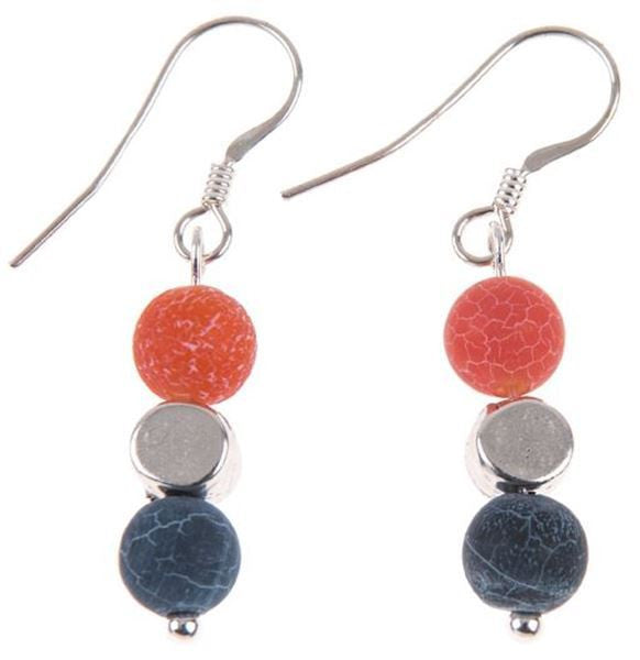 Carrie Elspeth Red and Black Agate Earrings