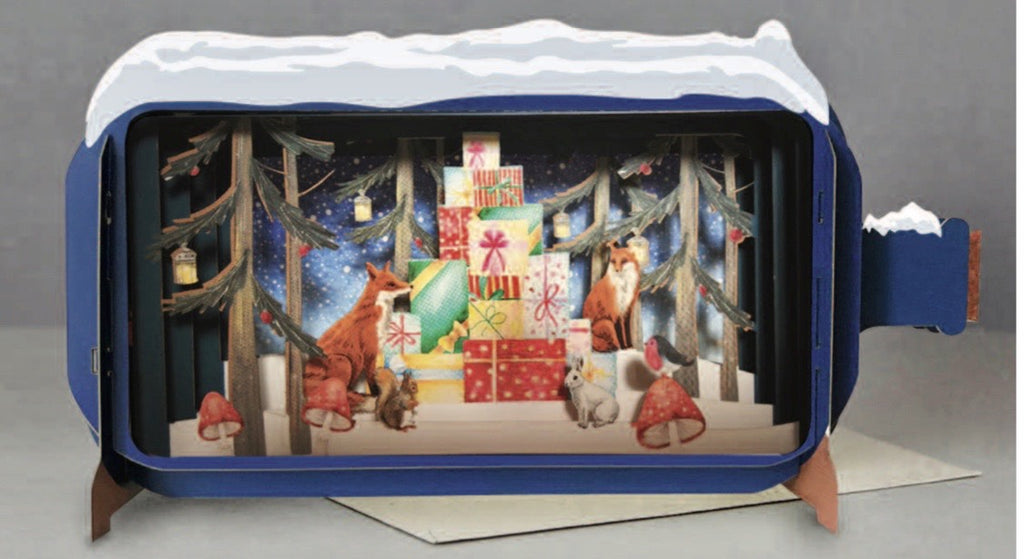 Foxes and Presents Pop-up Card