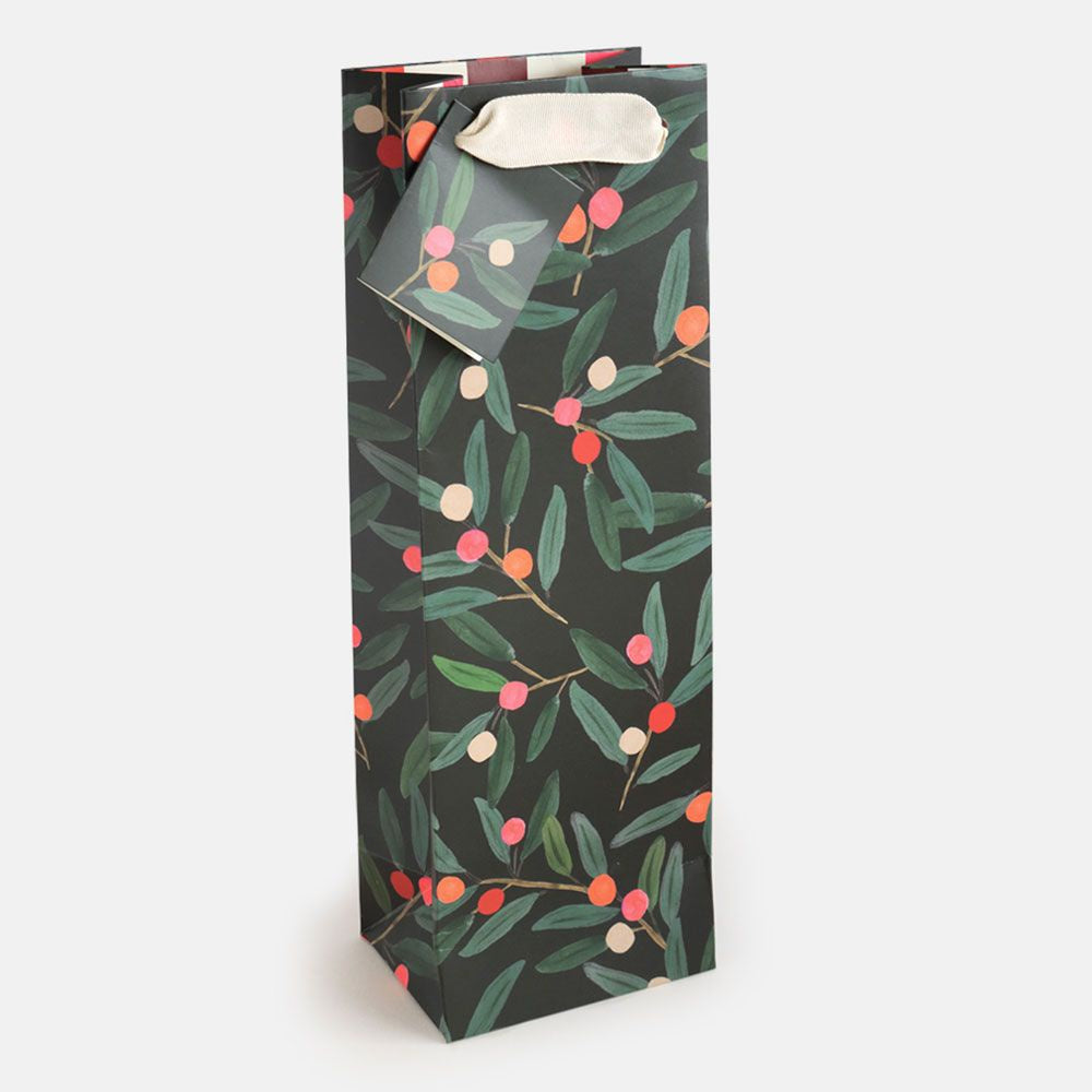 Festive Sprig Bottle Gift Bag