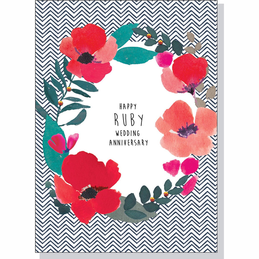 Anniversary Card - Ruby Wedding