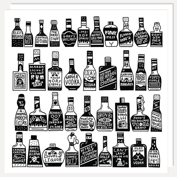 Alcohol Bottles Card