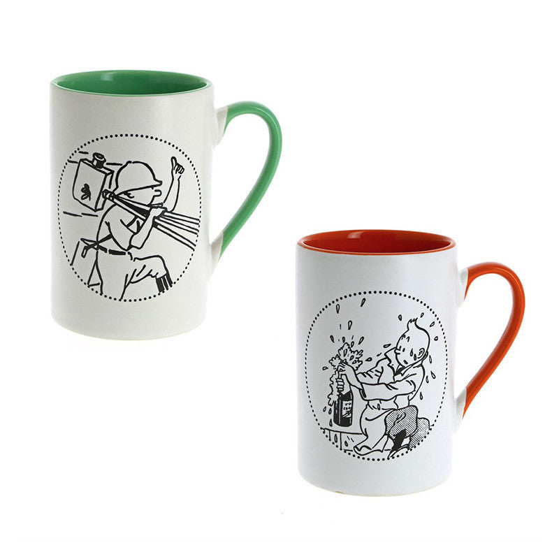 Tintin Champagne and Congo Mug Duo