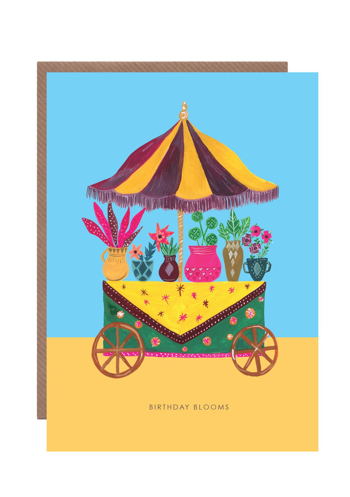 Birthday Blooms Flower Cart Card