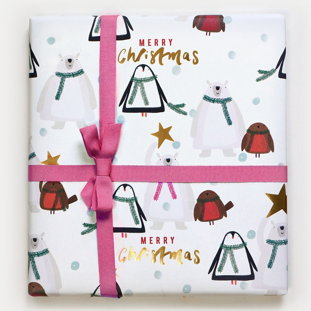 Polar Bear and Penguin Sheet Wrap