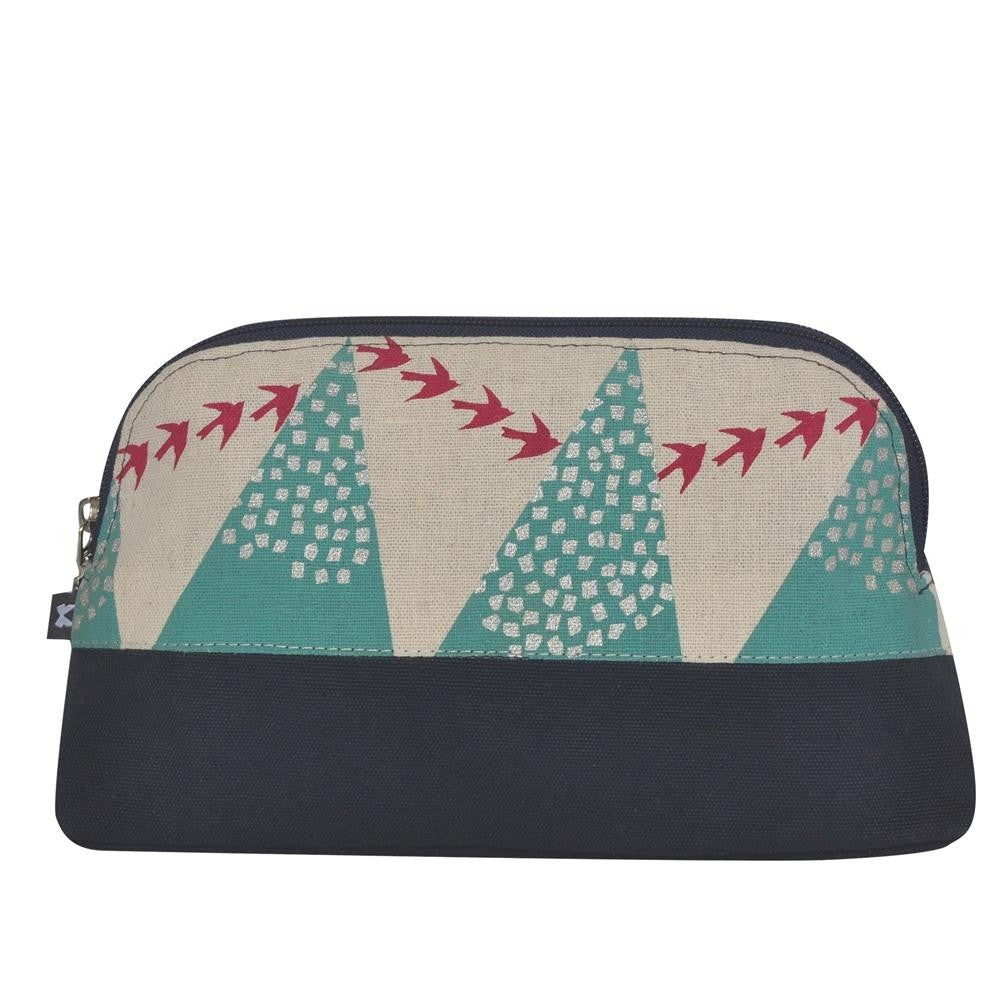Navy Patchwork Make Up Bag