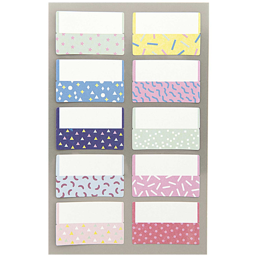 Colourful Confetti Index Labels