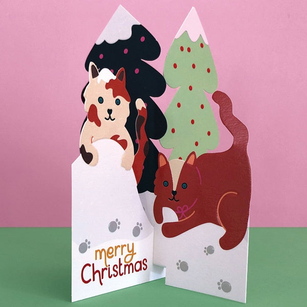 Cats Fold-out Christmas Card