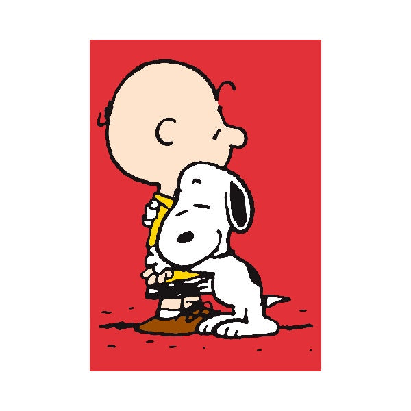 Charlie Brown Hug Snoopy Mini Card