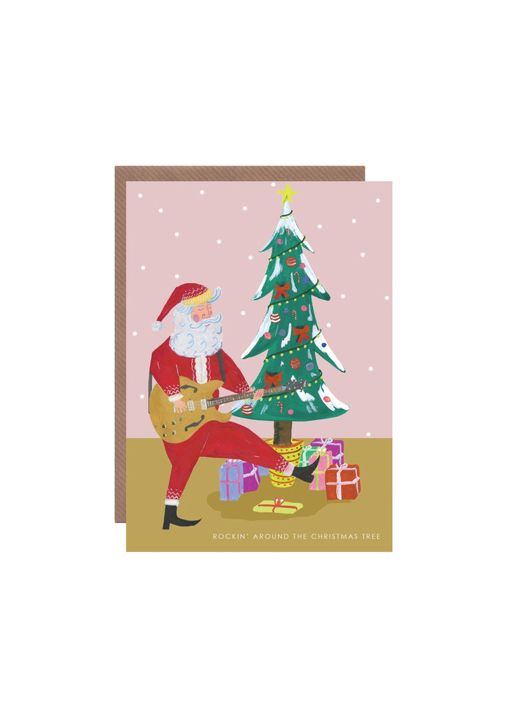 Rockin' Santa Christmas Card