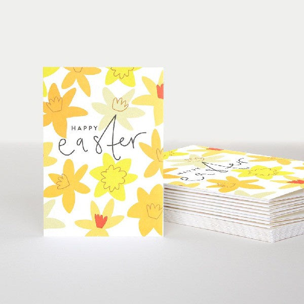 Happy Easter Daffodil Heads Pack of 10 Cards