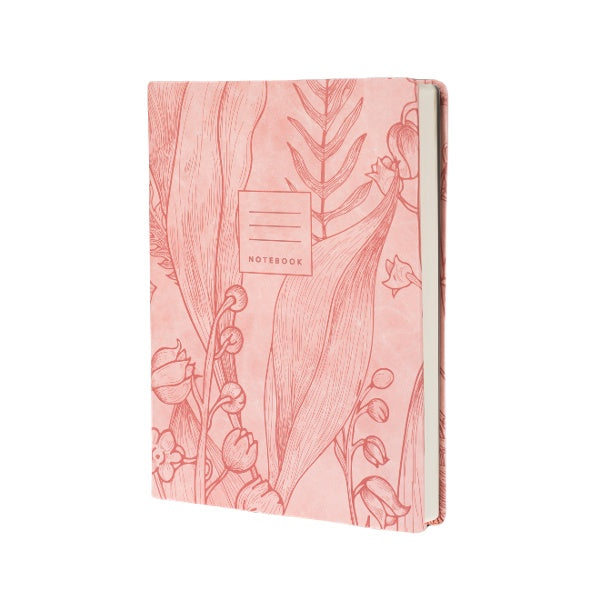 Pink Foliage A5 Ruled Notebook
