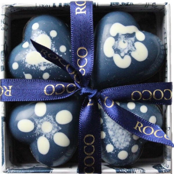 65% Dark Chocolate Hand-painted Blue Baby Hearts