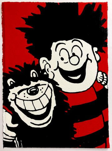 Dennis The Menace Hugs Gnasher Print