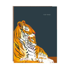 Best Dad Tiger and Son Card
