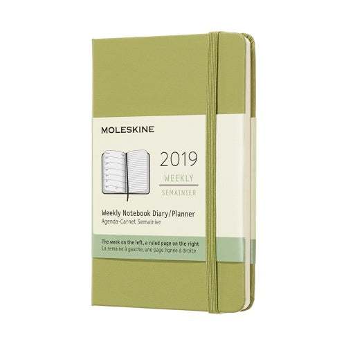 2019 Moleskine Weekly Pocket Planner Hardcover Lichen Green