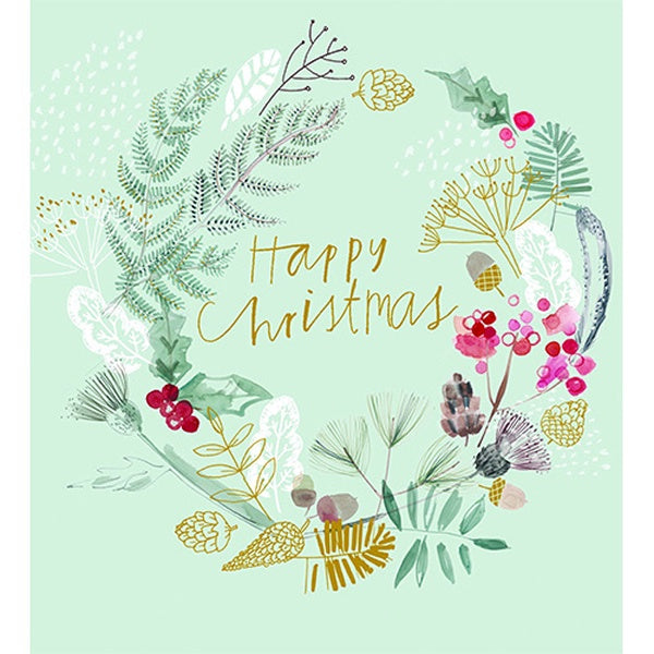 Floral Foliage Wreath Pack of Christmas Cards