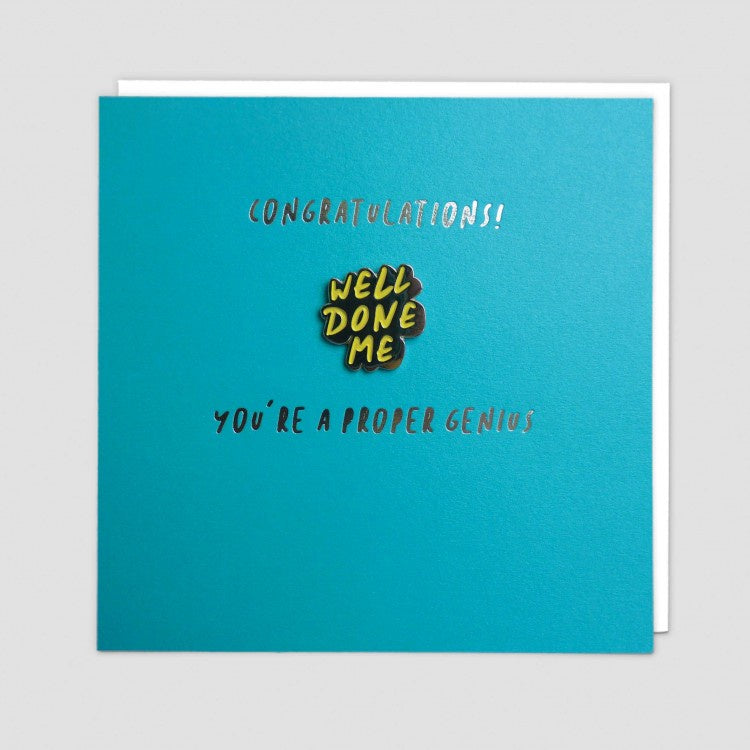 Well Done Me Enamel Pin Badge Card