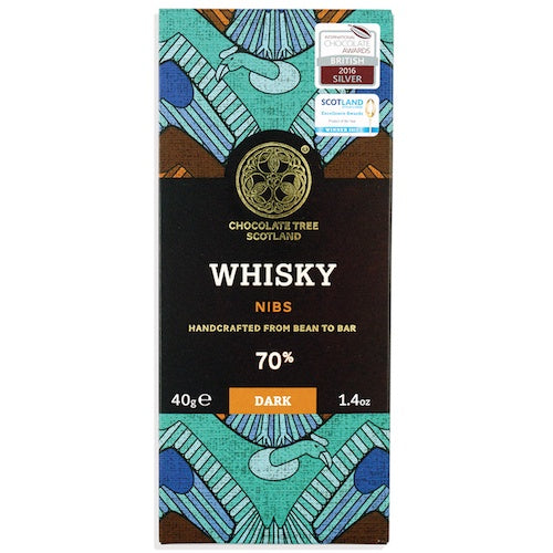 Bean To Bar 70% Dark Chocolate Whisky Nibs 40g