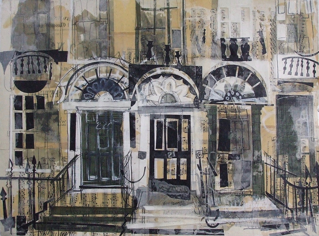 Three Doors New Town Edinburgh Card by Lucy Jones