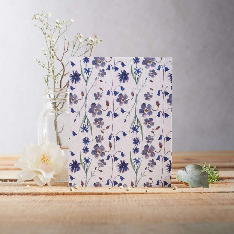 Cornflowers and Bells Seed Card