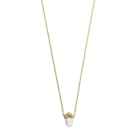 Gold Pineapple With Stone Necklace