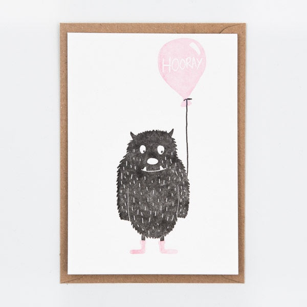 Hooray Monster Postcard