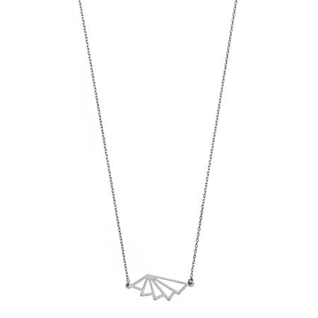 Geometric Fan Necklace Silver