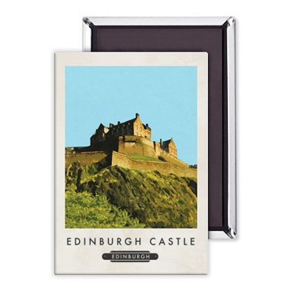 Edinburgh Castle Railway Poster Style Magnet