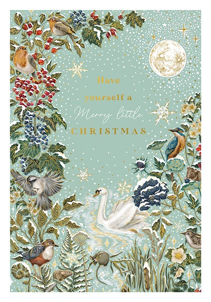 Merry Little Christmas Swan Card