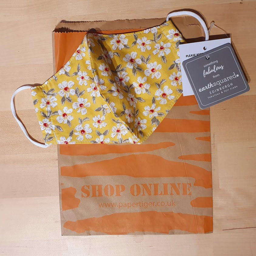 Yellow Floral Face Mask