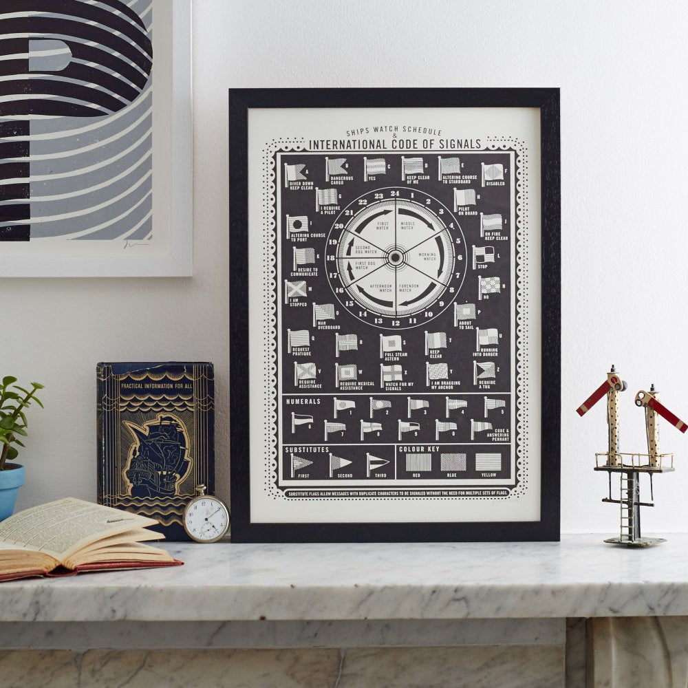 Ships Watch Schedule & International Code of Signals A3 Print