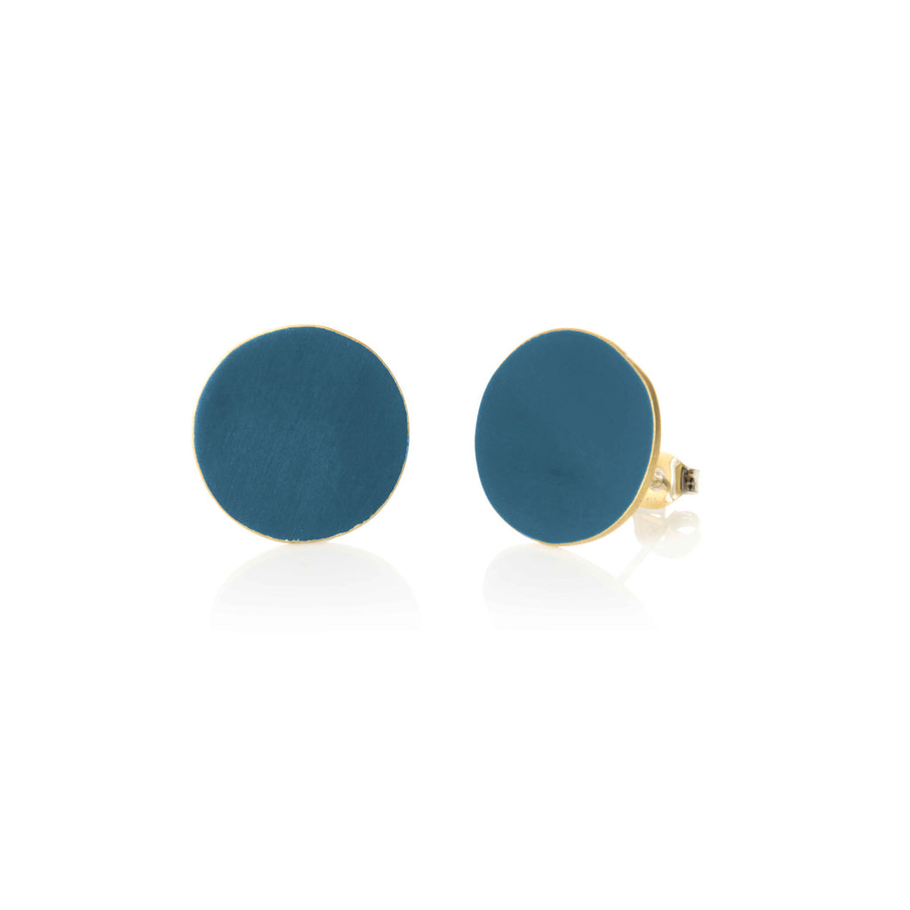 Teal Round Studs