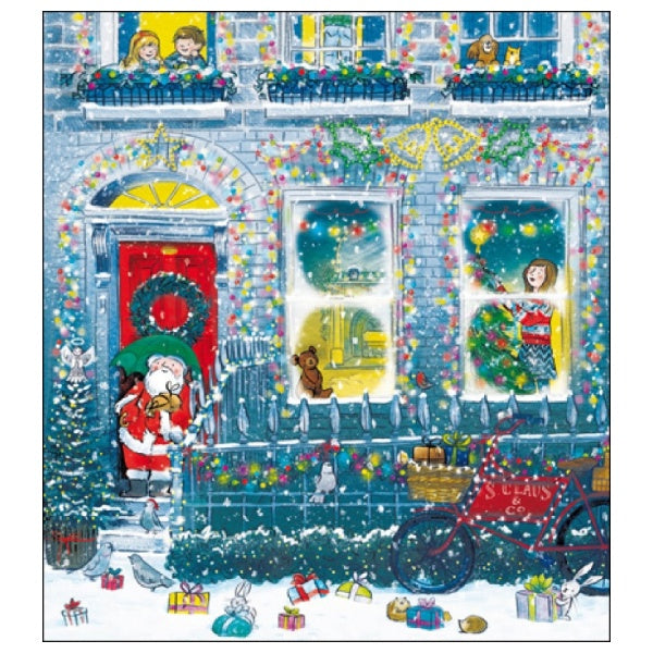 Christmas House Santa Charity Pack of 5 Christmas Cards