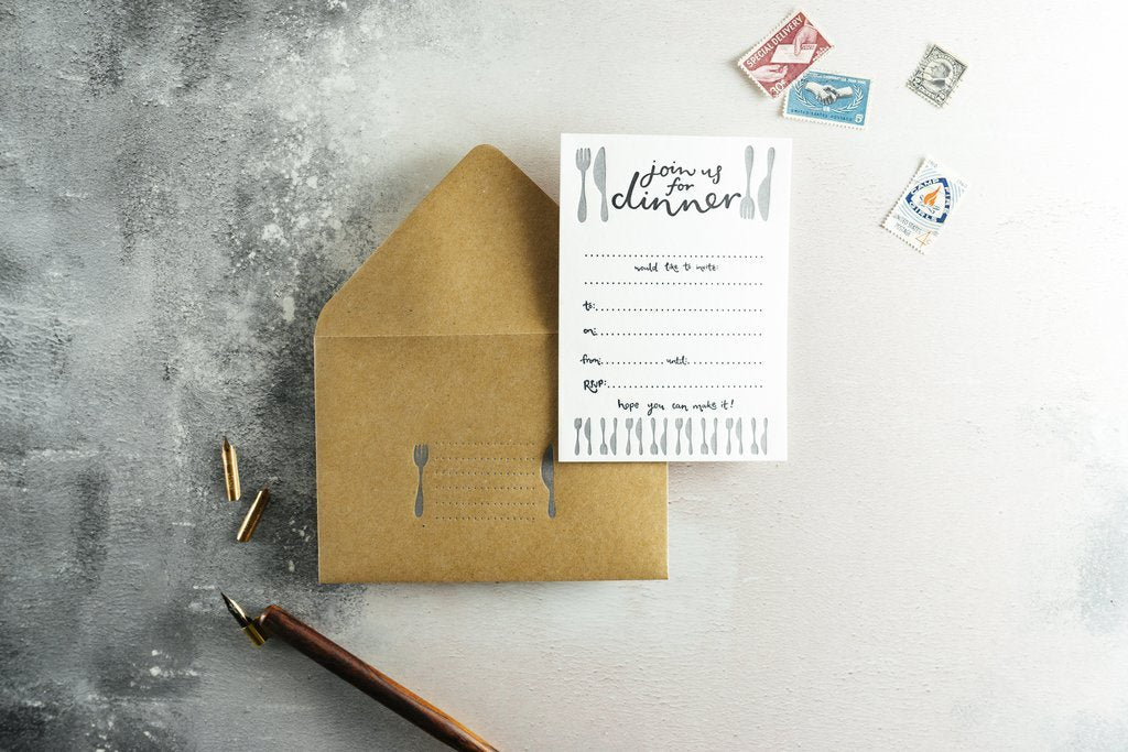 Join Us for Dinner Invitations Set