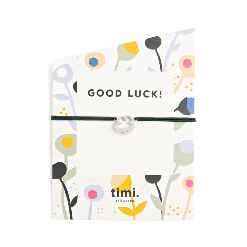Good Luck Silver Clover Stretch Bracelet